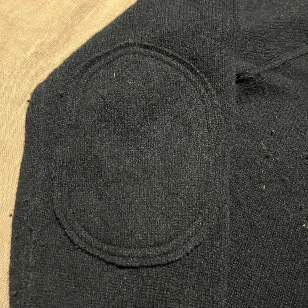 J. Crew Men's 100% Lambs Wool Shawl Collar Sweater Elbow Patches Size Medium